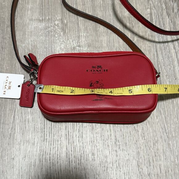 Coach x Peanuts Snoopy Red Leather Mini Crossbody Bag Limited Edition - Picture 5 of 11